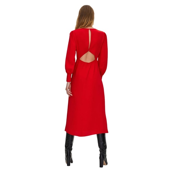 ARITZIA Babaton Black Hamptons Dress - Long Sleeve - Slit - Satin - Size 0 - NWT - Picture 3 of 15